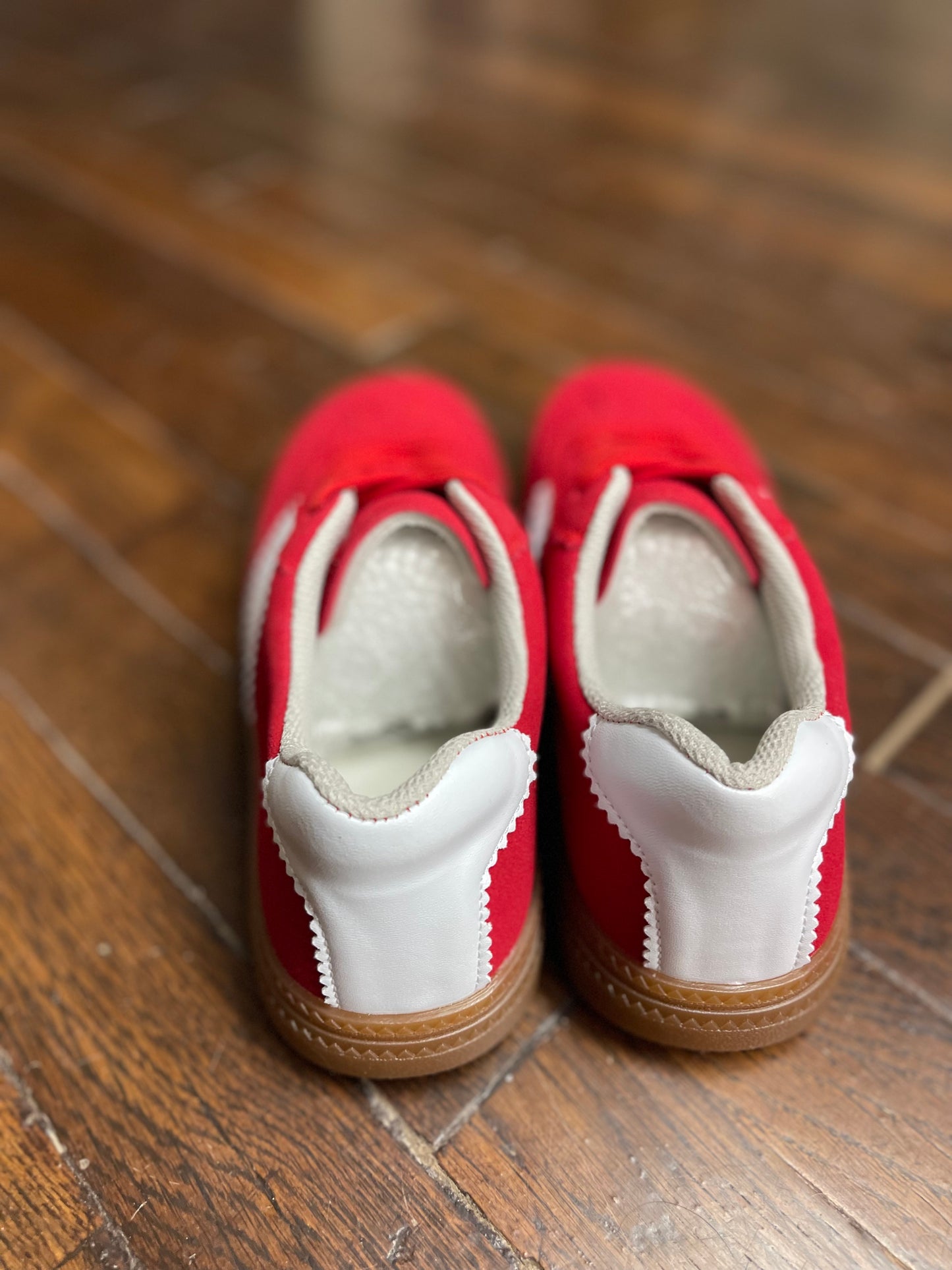 Red Vintage Striped Sneakers