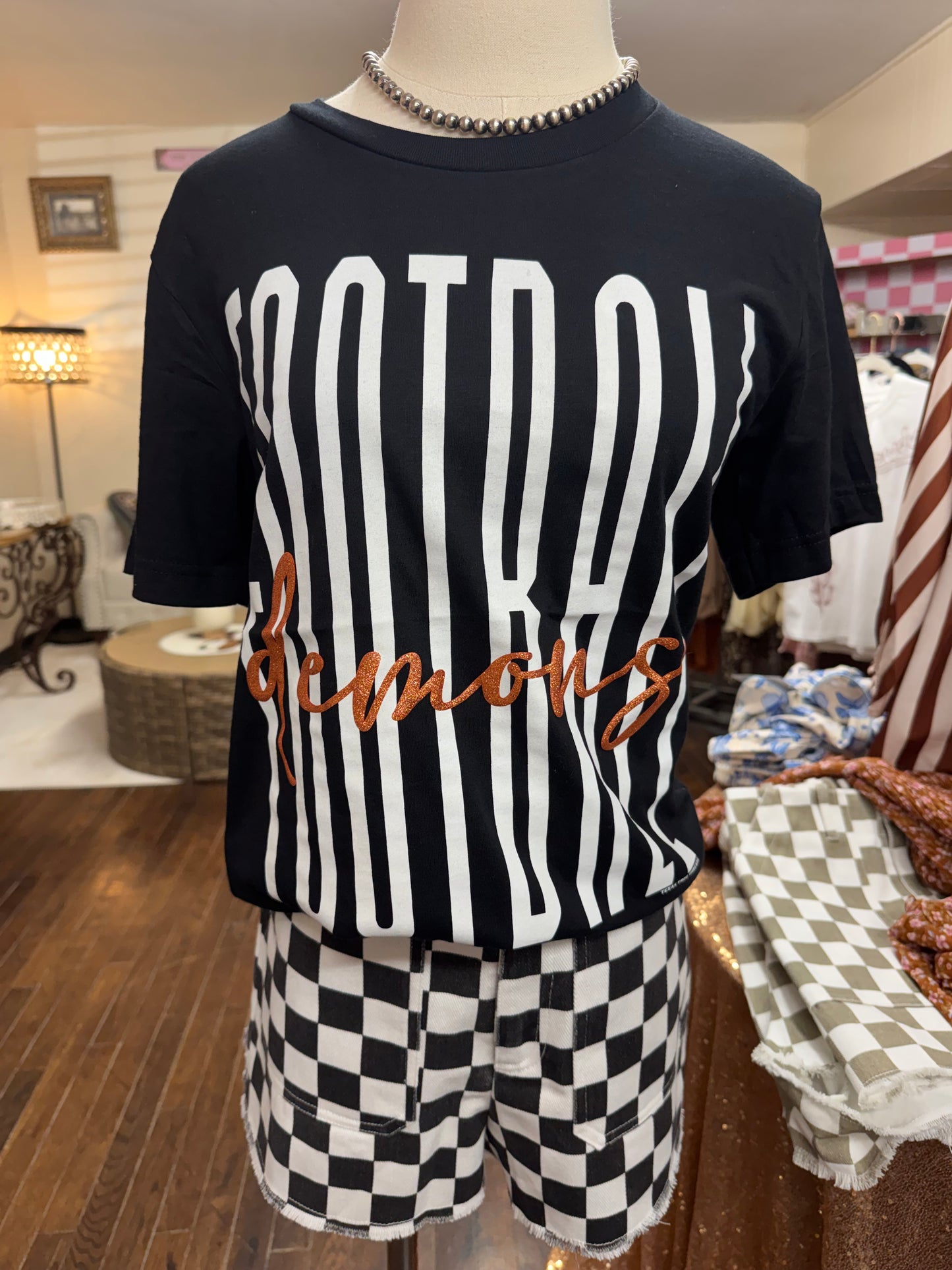 Glitter Puff Demons Football T-Shirt