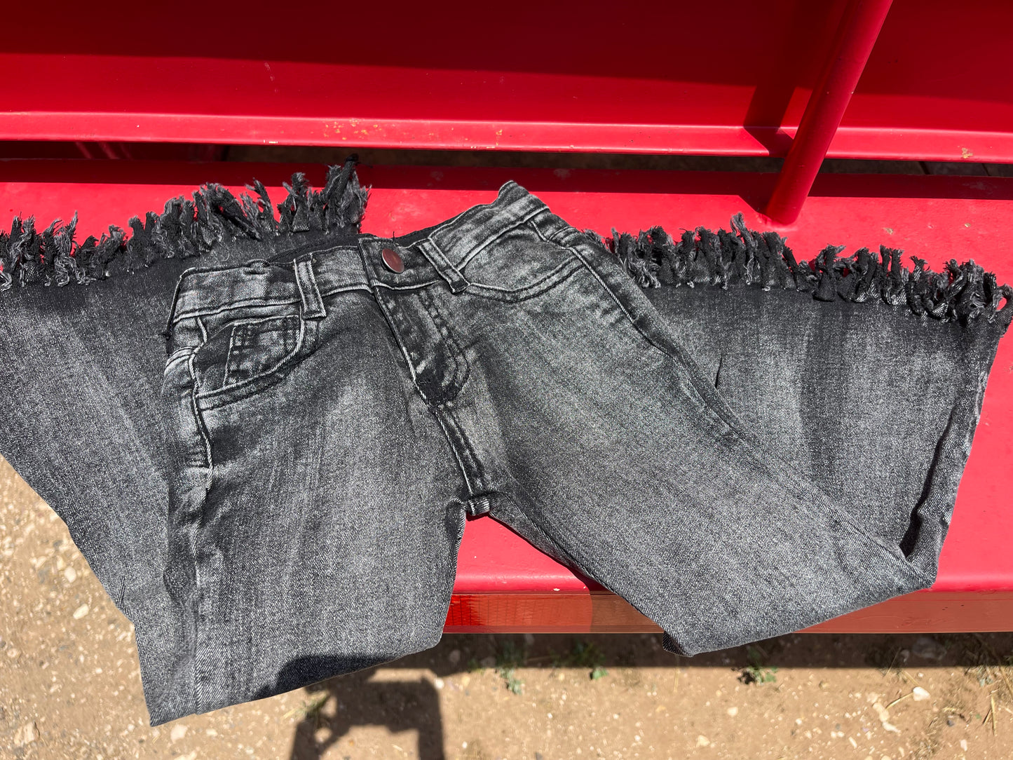 Little Girl Black Fringe Bell Bottoms