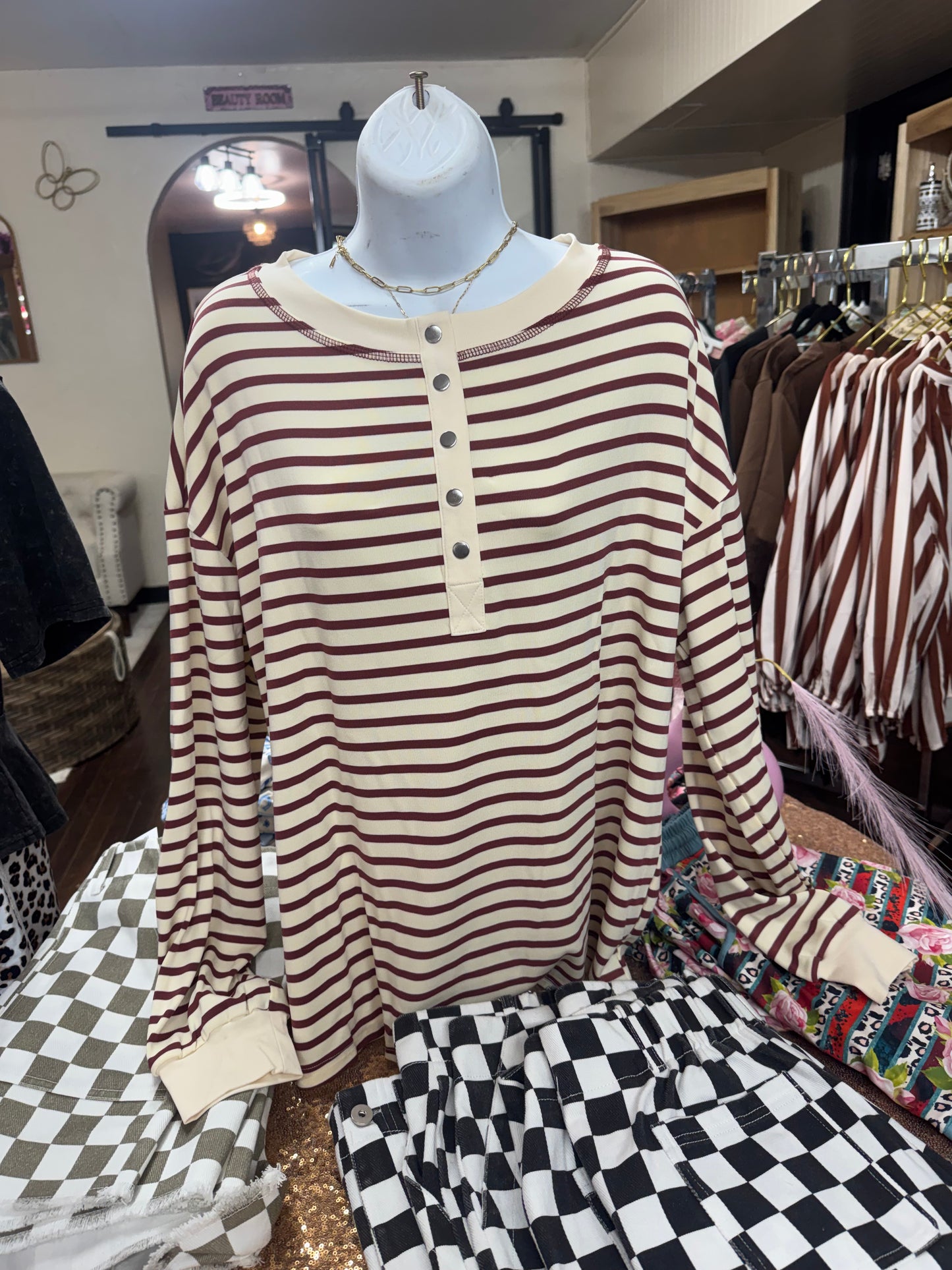 Striped Fall Top
