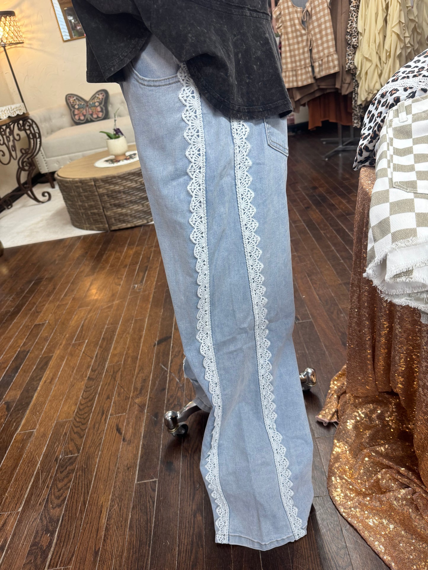 Denim Lace Bottoms