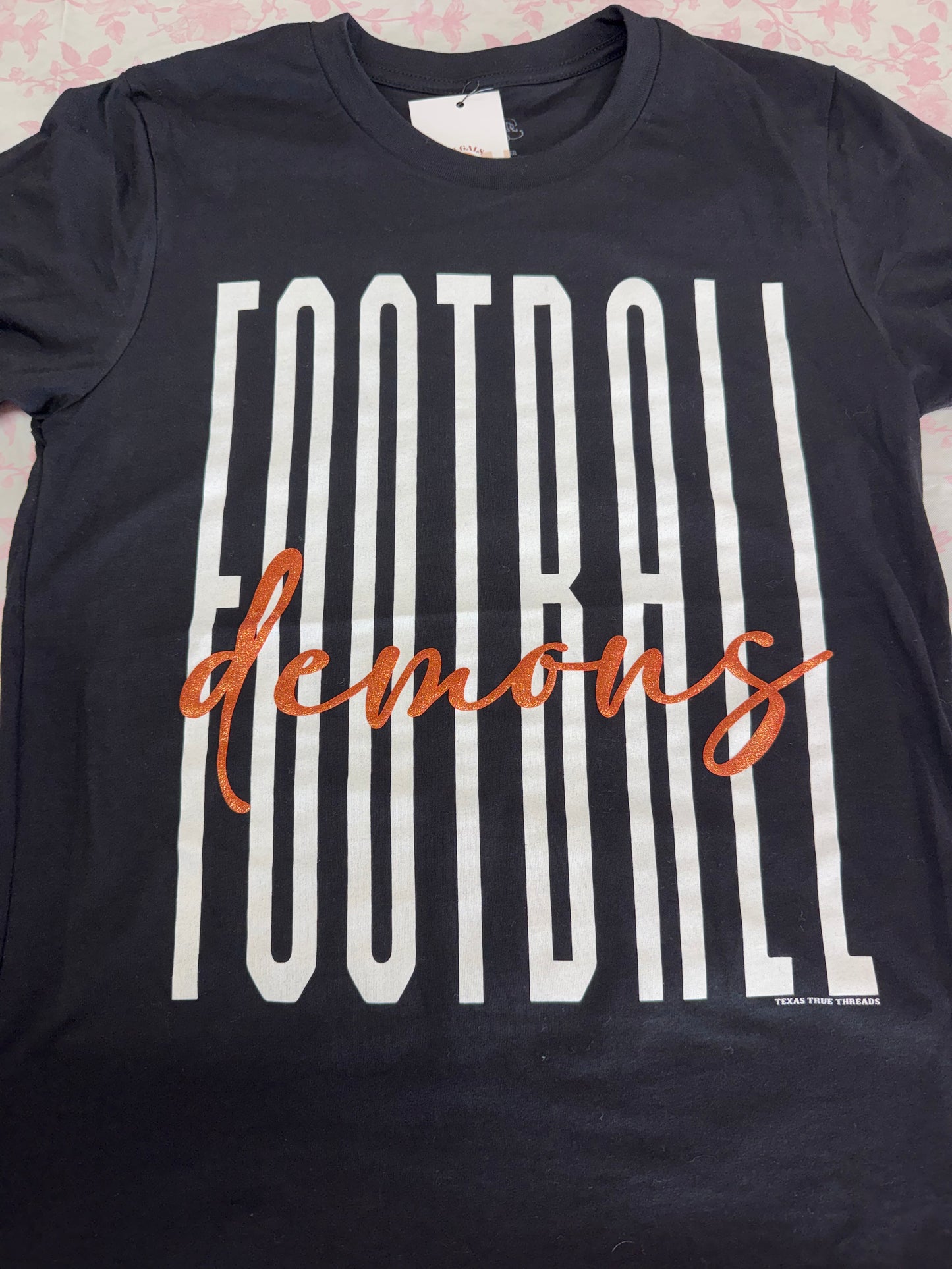 Glitter Puff Demons Football T-Shirt