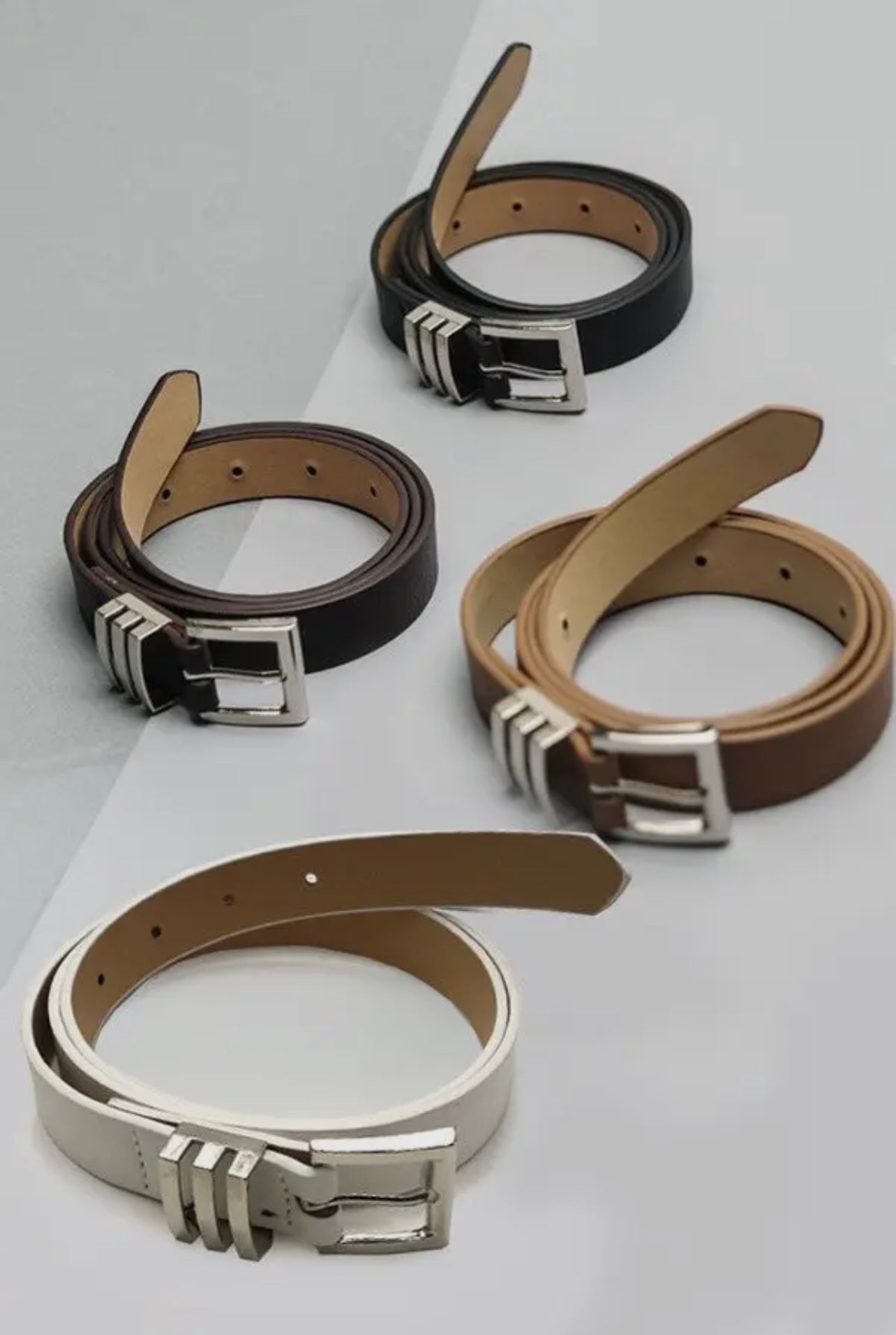 Square Buckle Leather Belts