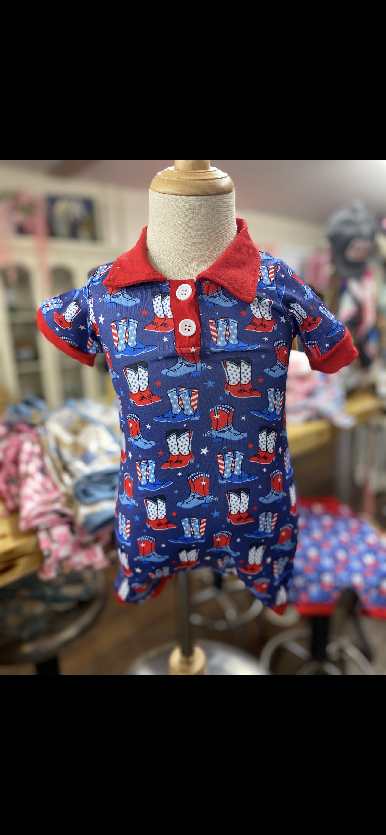 Kids Patriotic Boots Onesie