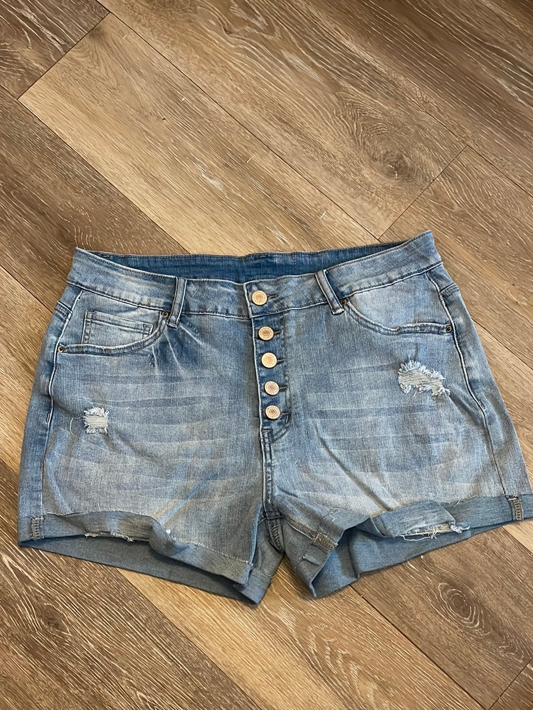 5 Button Jean Shorts