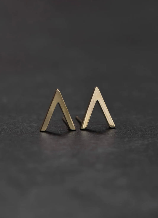 Gold V Stud Earrings