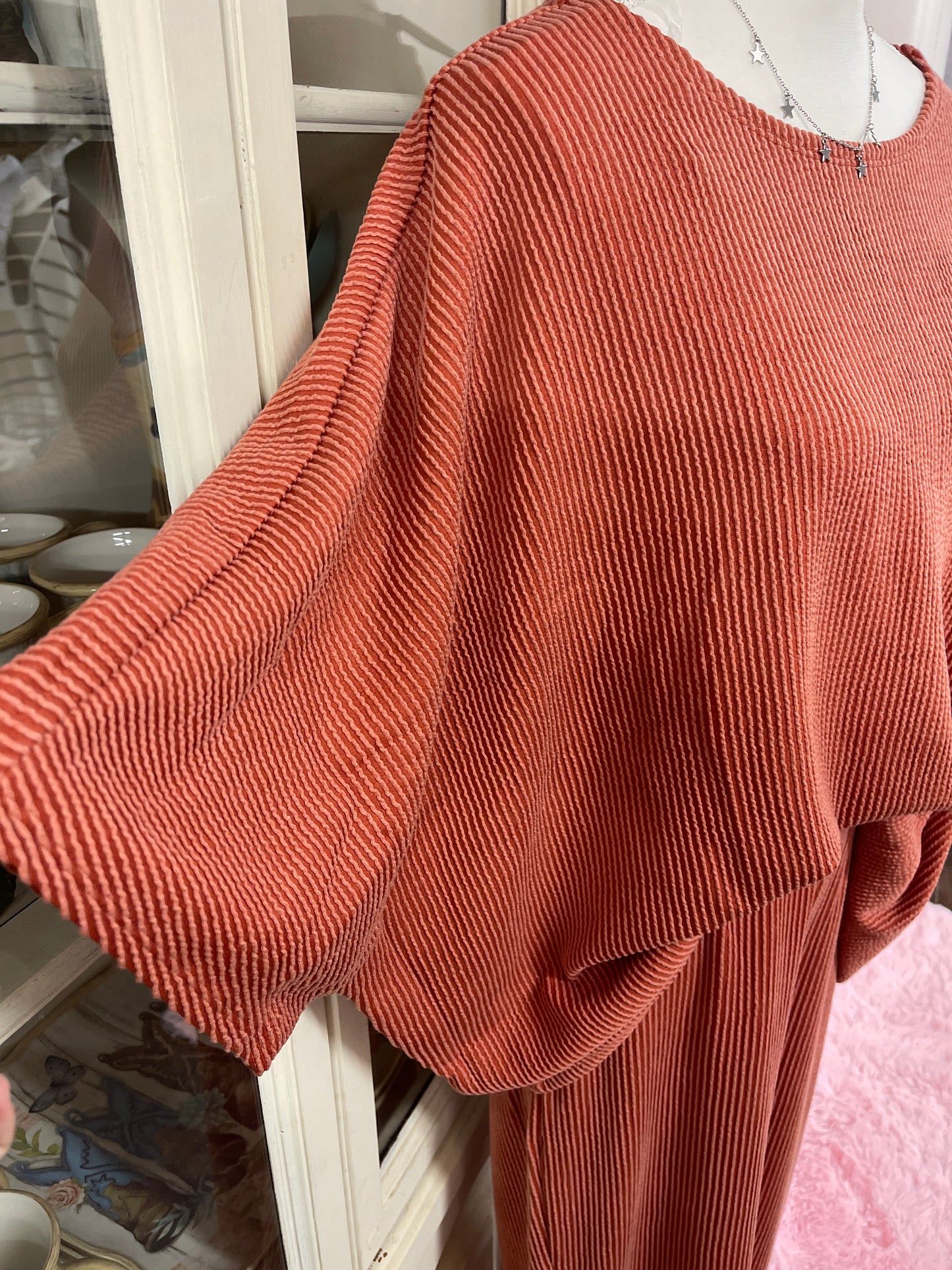 Terracotta Ribbed Lounge Set