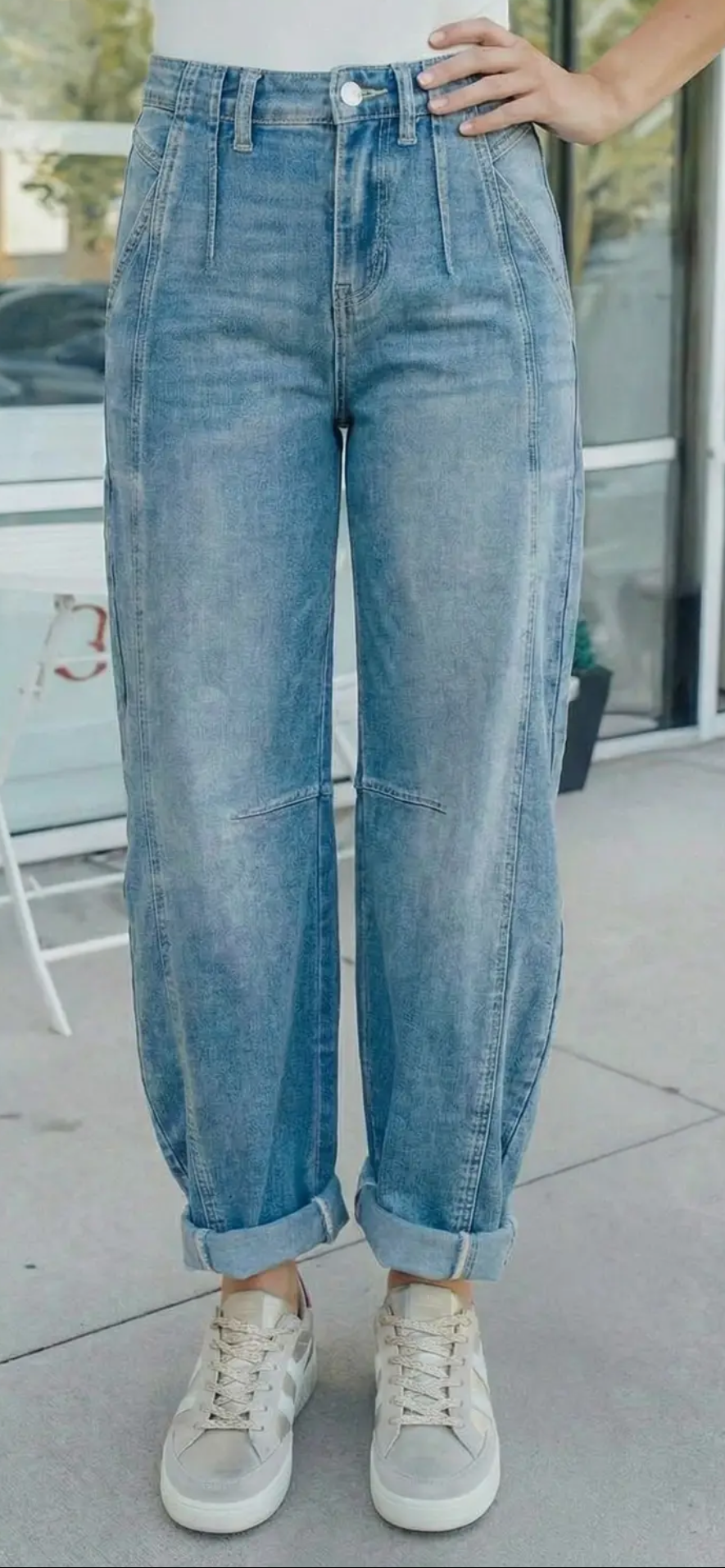 Cuffed Barrel Jeans