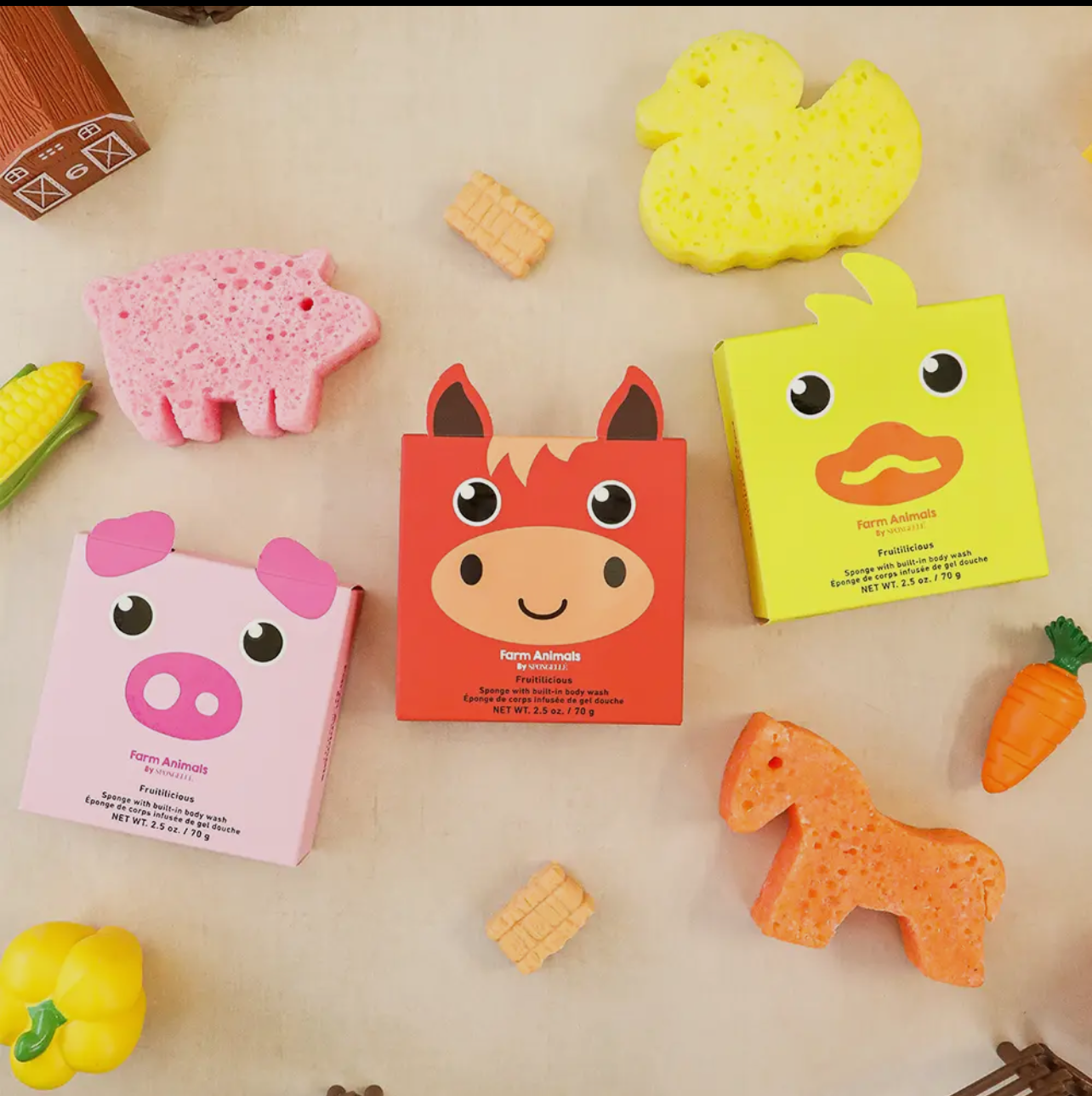 Kids Farm Animals Spongette