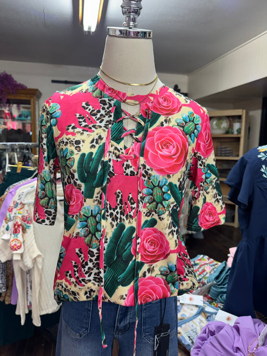 Cosmic Cowgirl Tie-Front Blouse