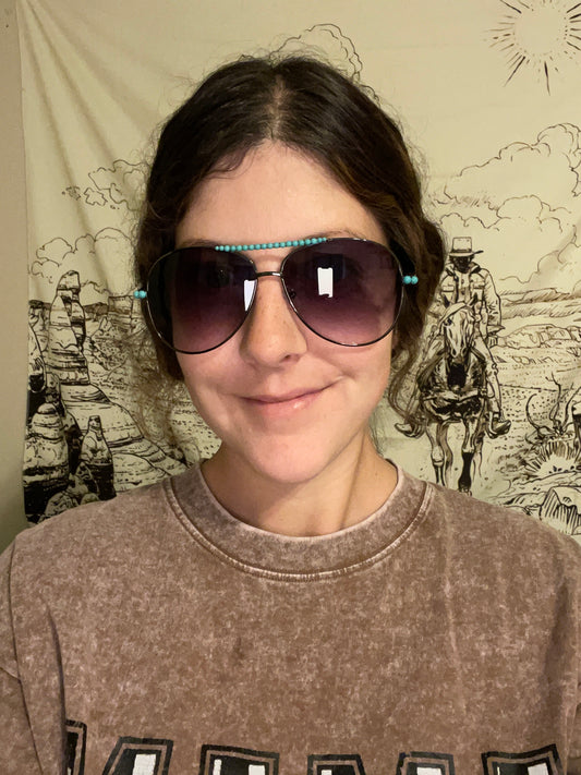 Aviator Turquoise Sunglasses