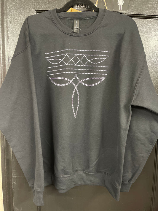 Black Bootstitch Sweatshirt