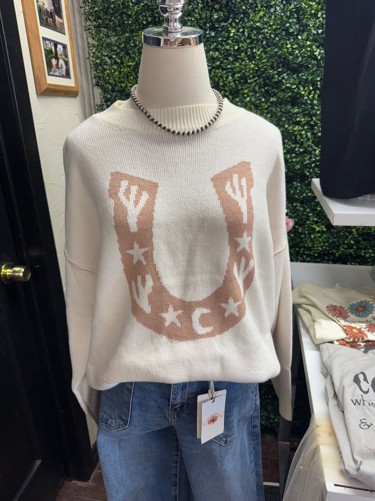 Horseshoe Cactus Knit Sweater