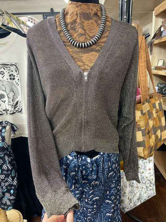 Metallic Sweater Top