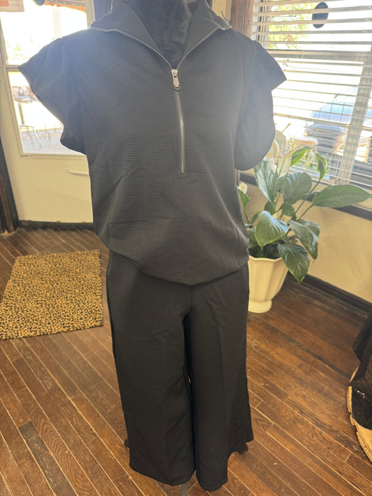Black Ribbed Set