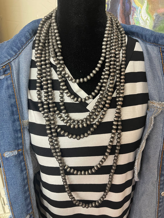 7 Strand Faux Navajo Pearl Necklace