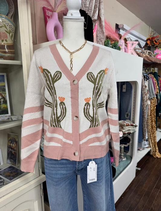 Button Down Cactus Cardigan