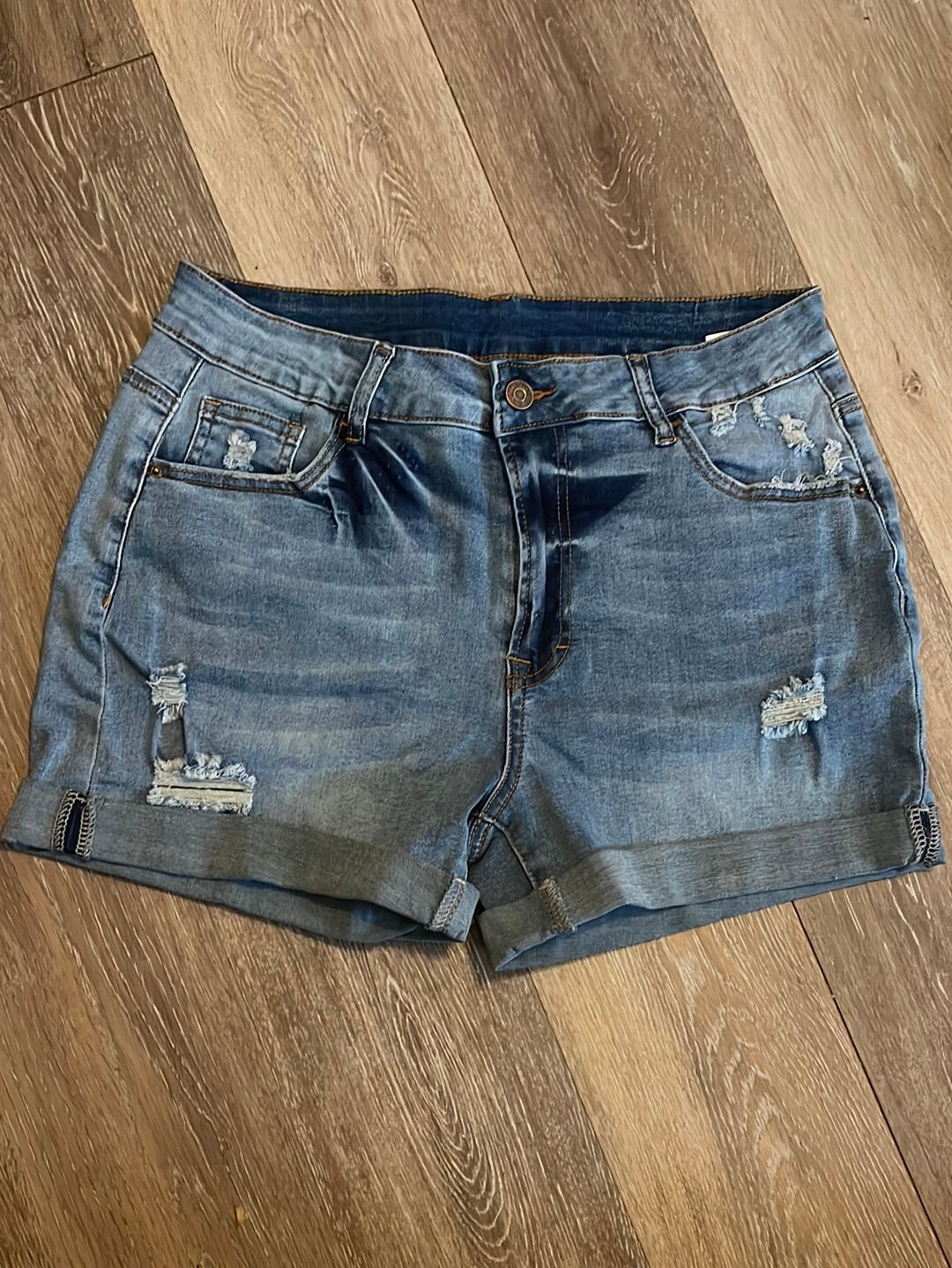 Cuffed Jean Shorts