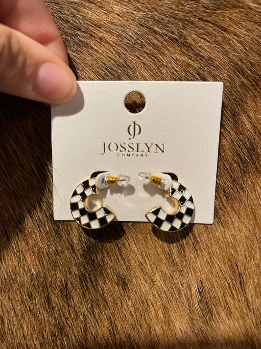 Checker Hoop Earrings