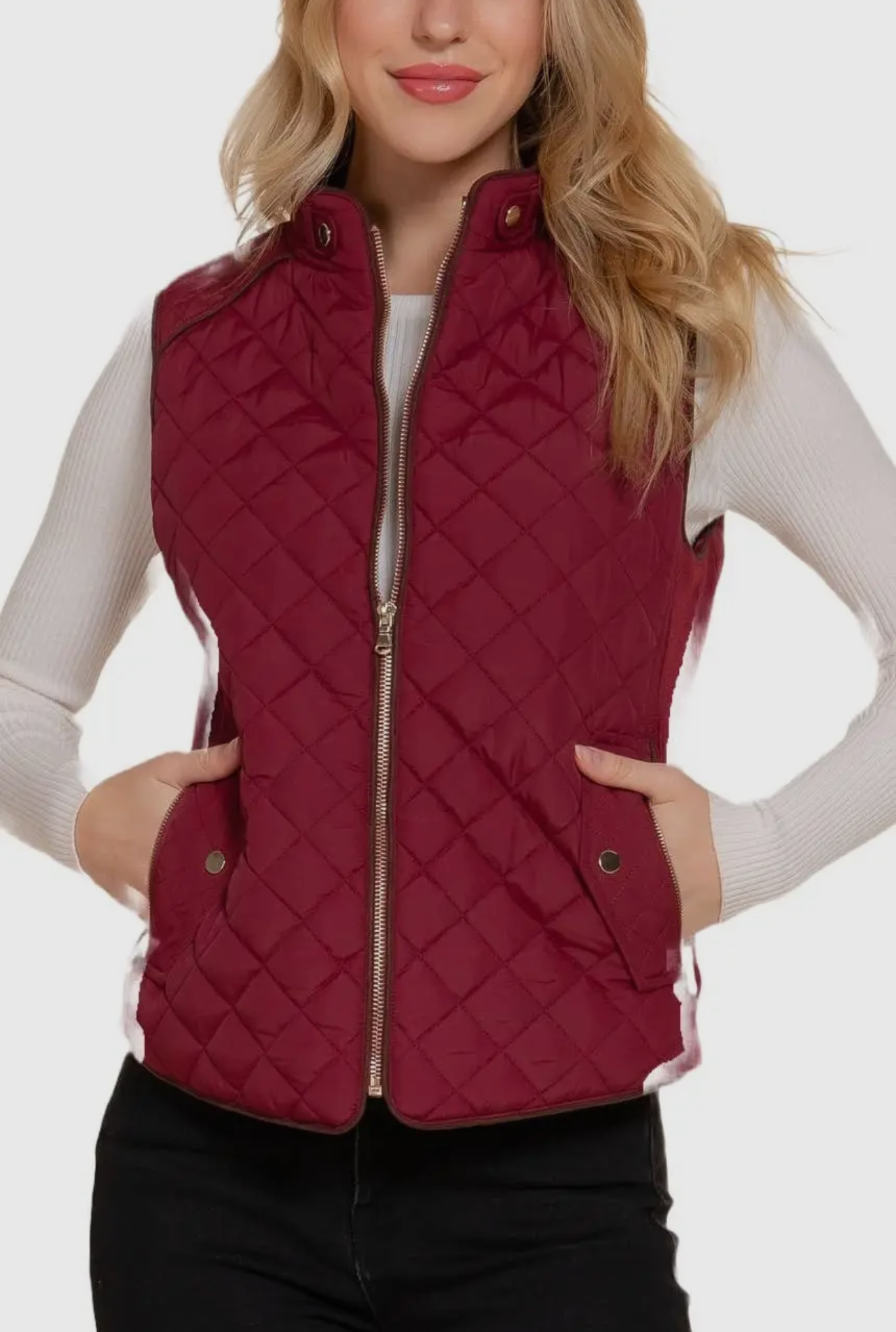 Maroon Quilted Vest