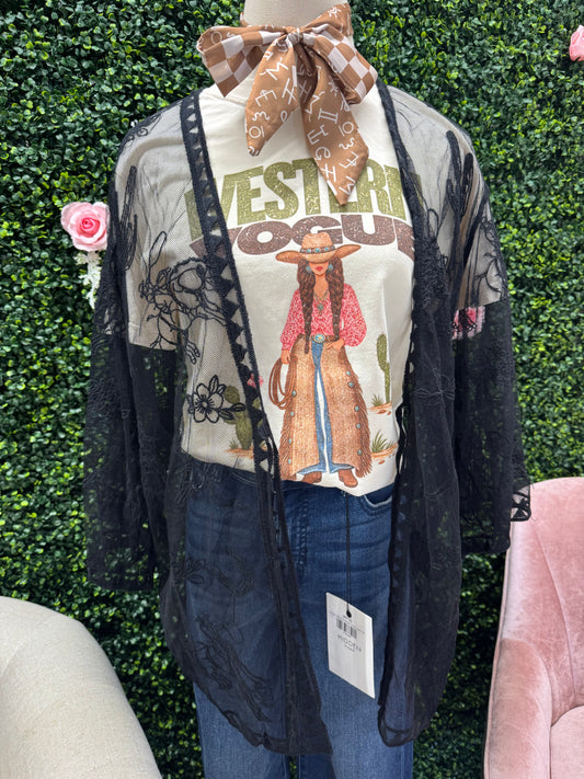Western Lace Kimono