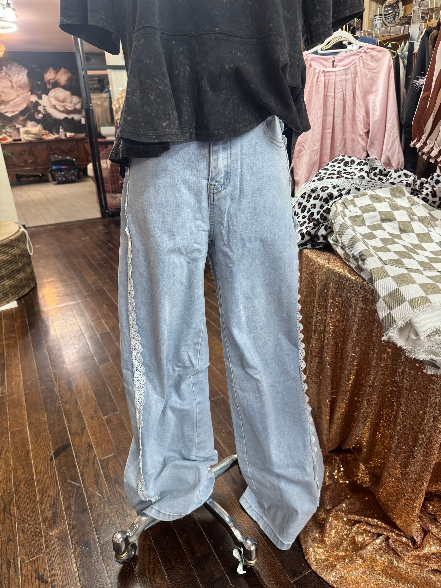 Denim Lace Bottoms
