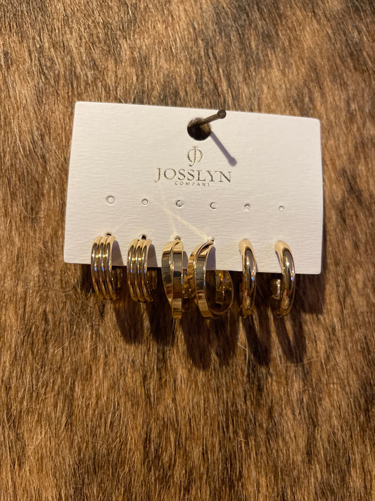 Gold Trio Hoop Earrings