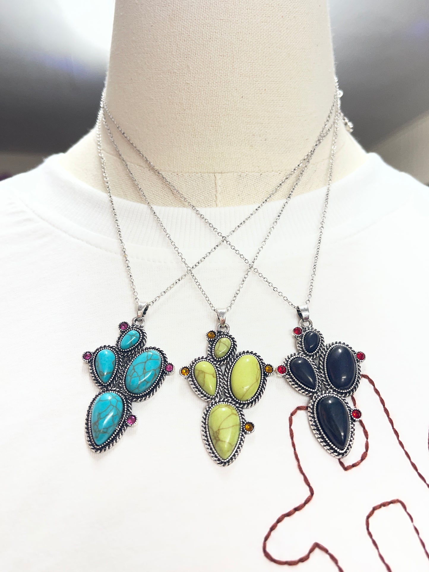 Cactus Pendant Necklace
