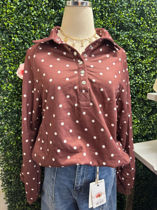 Chocolate Chip Polka Dot Pullover