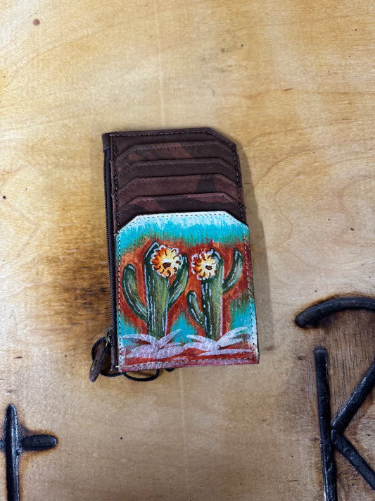 Leather Cactus Card Holder