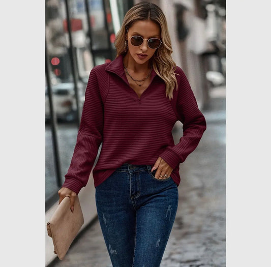Maroon 3/4 Zip Sweatshirt