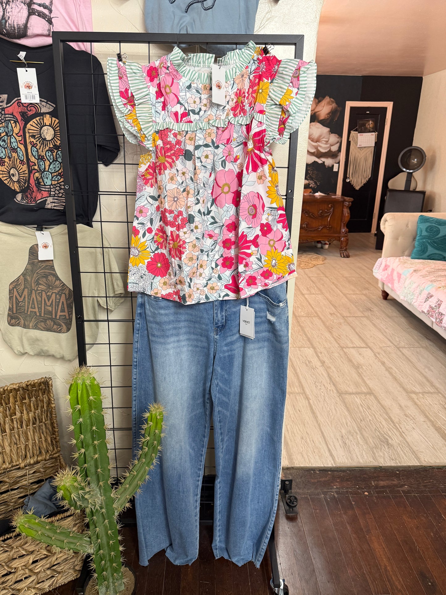 Floral Striped Blouse