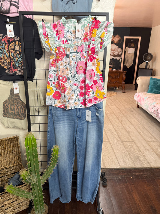 Floral Striped Blouse